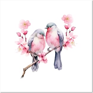 Birds on a Cherry Branch Posters and Art